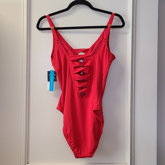 🌺 SOLD 🌺 BLEU by Rod Beattie Red Swimsuit - Picture 4 of 8